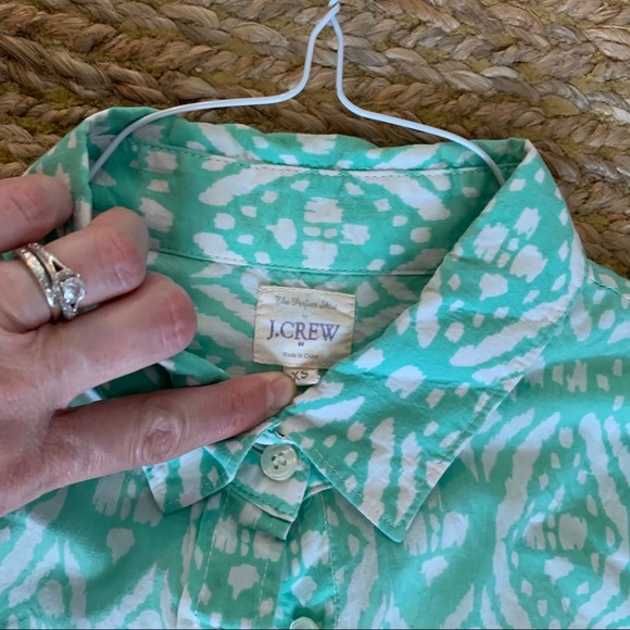 Jcrew Factory Turquoise Button Down - Picture 2 of 5